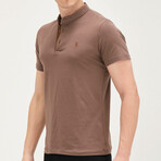 Short Sleeve Henley // Brown (S)