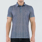 Mustafa Polo Shirt Short Sleeve // Navy + Beige (L)