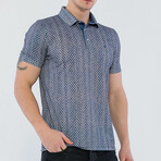 Mustafa Polo Shirt Short Sleeve // Navy + Beige (S)