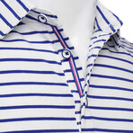 Navy Gentleman Polo Shirts // White + Blue (S)