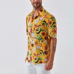 Fruit-Forward Button Down Shirt // Yellow (M)