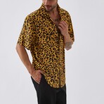 Cheetah Button Down Shirt // Yellow (S)