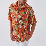 Fruit-Forward Button Down Shirt // Orange (2XL)