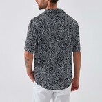Tribal Button Down Shirt // Black + White (S)
