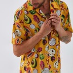Fruit-Forward Button Down Shirt // Yellow (M)