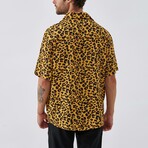 Cheetah Button Down Shirt // Yellow (S)