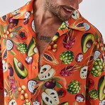 Fruit-Forward Button Down Shirt // Orange (2XL)