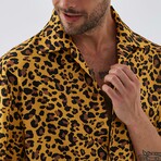Cheetah Button Down Shirt // Yellow (S)