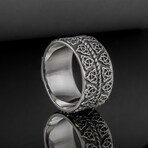 Silver Celtic Ring with Triquetra Symbols (10)