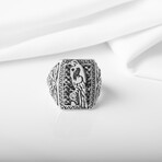 Odin's Ravens Huginn and Muninn Silver Ring (11.5)