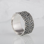 Silver Celtic Ring with Triquetra Symbols (10)