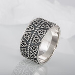 Silver Celtic Ring with Triquetra Symbols (10)