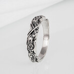 Viking Ravens + Ancient Ornament Ring // Silver (6)