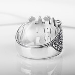 Silver Swords Ring with Clear Gems (8)