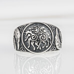 Silver Ring with Sleipnir and Ravens (10)