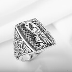 Odin's Ravens Huginn and Muninn Silver Ring (11.5)