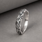 Viking Ravens + Ancient Ornament Ring // Silver (6)
