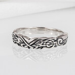 Viking Ravens + Ancient Ornament Ring // Silver (6)
