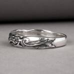 Viking Ravens + Ancient Ornament Ring // Silver (6)