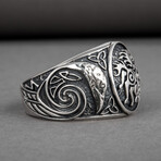 Silver Ring with Sleipnir and Ravens (10)