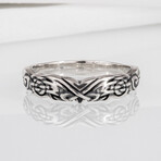 Viking Ravens + Ancient Ornament Ring // Silver (6)