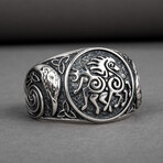 Silver Ring with Sleipnir and Ravens (10)