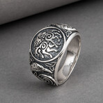 Silver Ring with Sleipnir and Ravens (10)