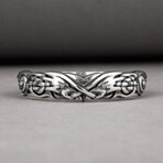Viking Ravens + Ancient Ornament Ring // Silver (6)