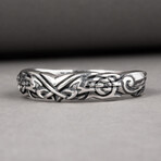 Viking Ravens + Ancient Ornament Ring // Silver (6)