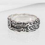 Silver Viking ring with Ravens (10.5)