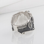 Silver Ring with Helmet and Shield (8)