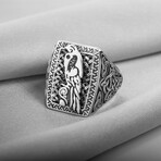 Odin's Ravens Huginn and Muninn Silver Ring (11.5)