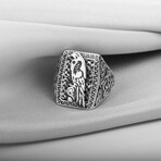 Odin's Ravens Huginn and Muninn Silver Ring (11.5)