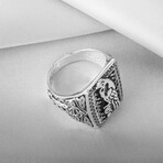 Odin's Ravens Huginn and Muninn Silver Ring (11.5)