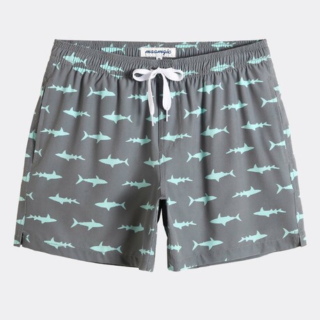 5" Swim Trunks // 4 Way Stretch // Gray Shark (XS)