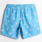 7" Swim Trunks // Blue Polar Bear (L)