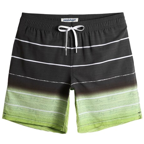 7" Swim Trunks // Stretch // Gray Green Stripe (XS)