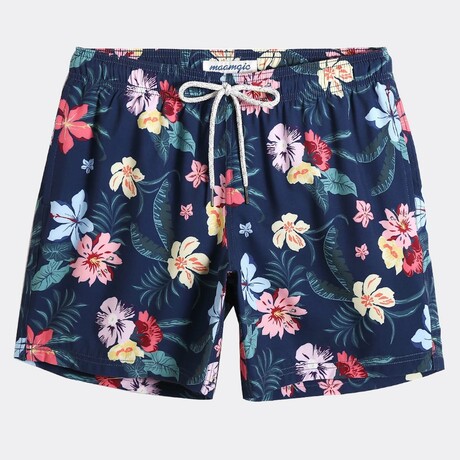 7" Swim Trunks // 4 Way Stretch // Flower Print (XS)