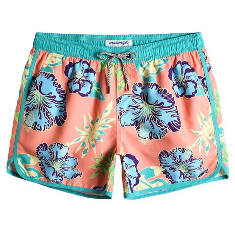 4.5" Swim Trunks // Vintage Bluebird Hibiscus (XS)