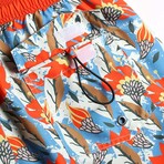 4.5" Swim Trunks // Vintage Sea Of Flowers (M)