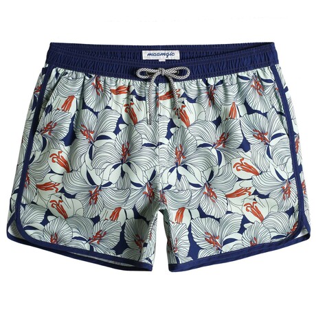 4.5" Swim Trunks // Vintage Classical Flowers (XS)