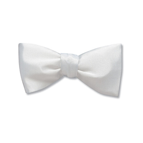 White Charmeuse Bow Tie // White