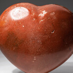 Genuine Polished Red Ocean Jasper Heart + Acrylic Stand