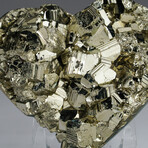 Genuine Pyrite Clustered Heart with Acrylic Display Stand