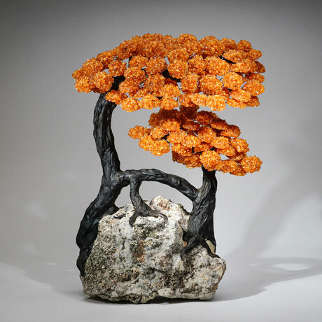 Giant Citrine Gemstone Tree on Pyrite + Quartz Matrix // 33.8 lb