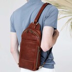 Murphy // Full Gain Leather Chest Bag // Cognac Brown