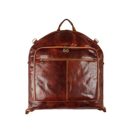 Travels With Charley // Leather Garment Bag // Brown