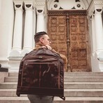 Travels With Charley // Leather Garment Bag // Brown