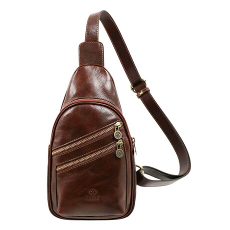 Catch-22 // Full Grain Cross Body Bag // Brown (Brown)