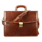 The Sound of the Mountain // Leather Briefcase // Brown